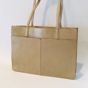 ALFANI BEIGE LEATHER HANDBAG